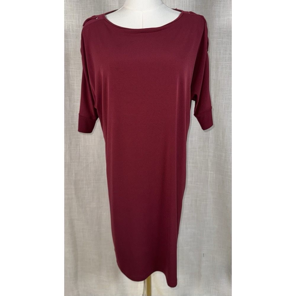 NWT MICHAEL KORS Women's Dark Brandy Burgundyโ Sz Medium T-Shirt Dress $135